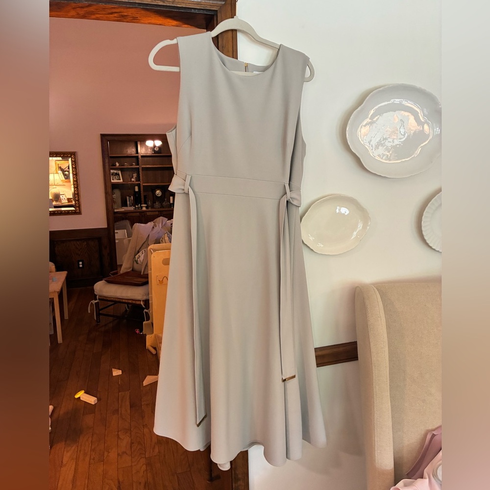 Calvin Klein Tan A-Line Midi Dress